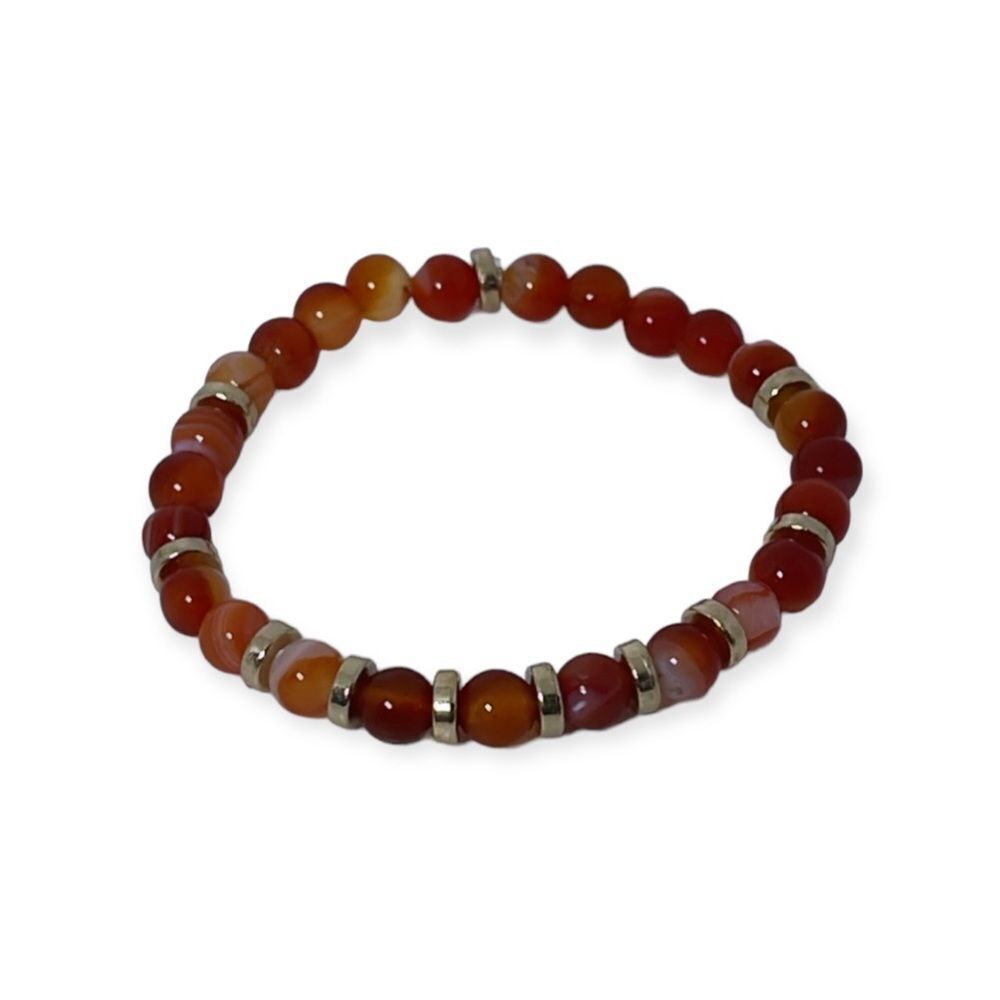 NWT Wool + Pepper Co. Zodiac + Gemstone - Cancer + Carnelian Bracelet (Gold) 6mm - Picture 6 of 7